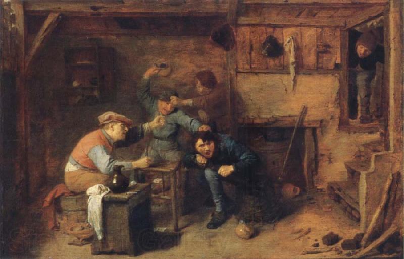 BROUWER, Adriaen Card players quarrelling Spain oil painting art